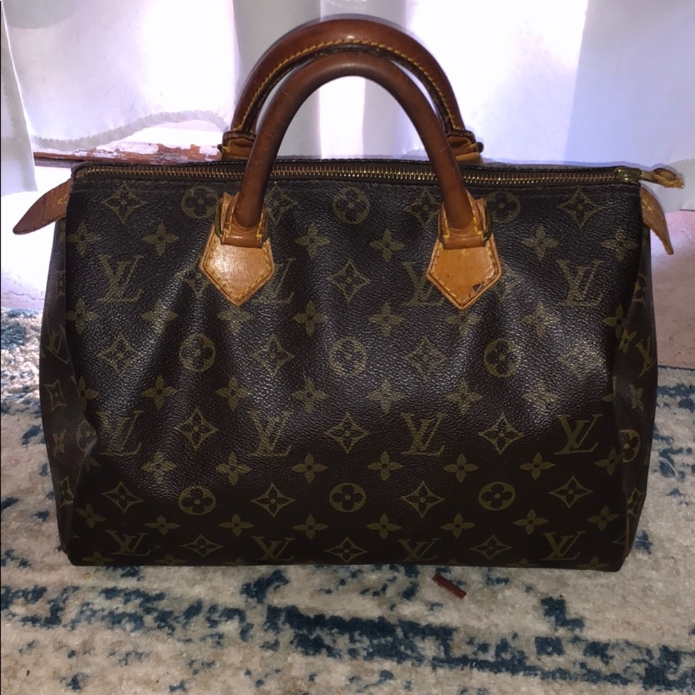 Louis Vuitton Brown Monogram Tote speedy 30